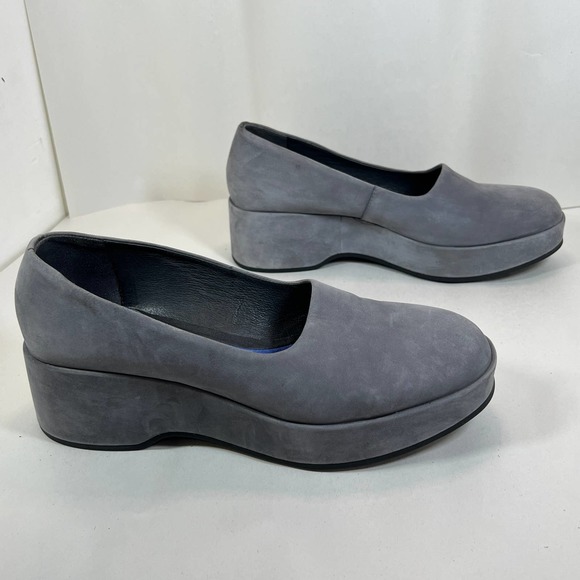 Camper  Sisea Leather Platform Loafer Slip On - Gray - Women size 40 / US 10 - Picture 6 of 11